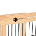 Load image into Gallery viewer, Freestanding Dog Gate, Foldable Pet Fence, Indoor Wood Barrier, Stair Gate with Support Feet, for Doorway, Hallway, Small and Medium Dogs, 69H x 104-183 cm, Natural Wood Finish
