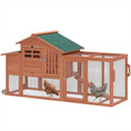 Load image into Gallery viewer, Chicken Coop with Run, Mobile Wooden Chicken House with Nesting Box, Roosting Bar, Ramp & Tray, Hen House Poultry Cage for 1-2 Hens, 74.8" L x 27.2" W x 38.2" H
