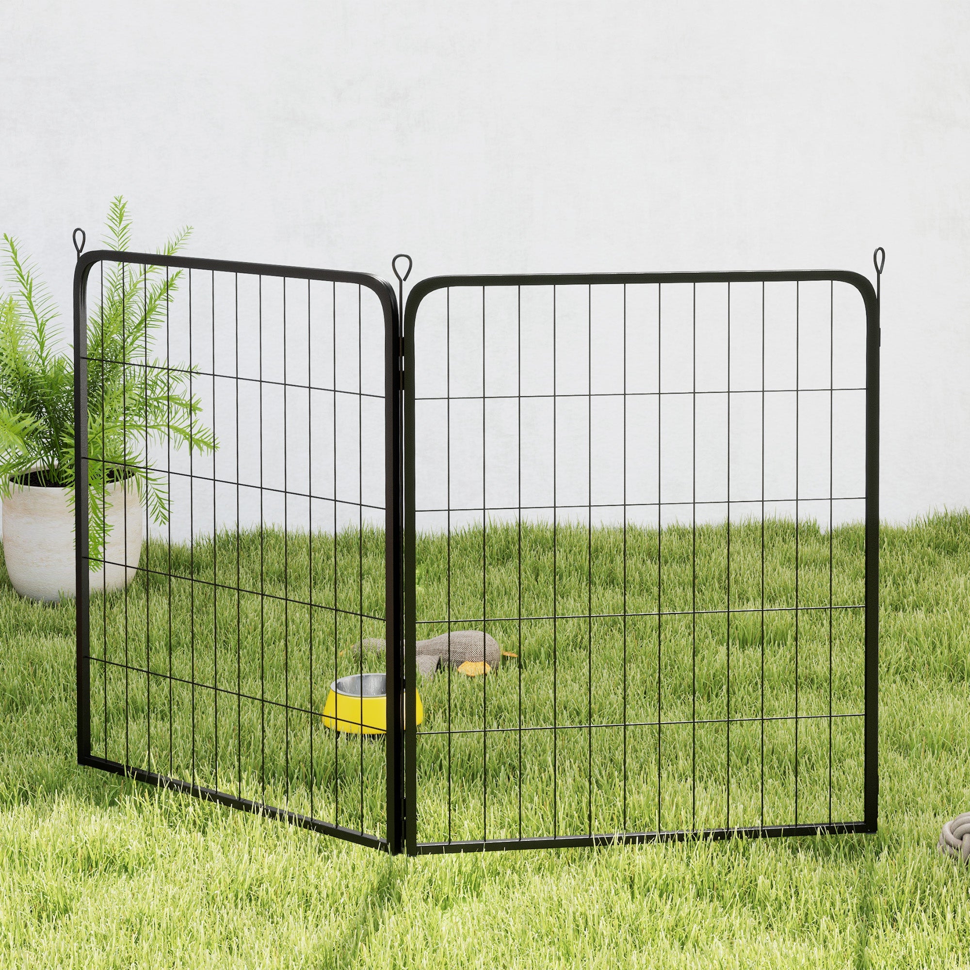 Dog Pen, 2 Panel Puppy Pen, Portable, Detachable, For Medium Dogs, 60cm Tall, Black