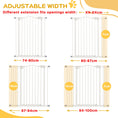 Load image into Gallery viewer, Pressure Fit Dog Stair Gate No Drilling Safety Gate Auto Close for Doorways, Hallways, 74-100cm Adjustable, 94cm Tall, White
