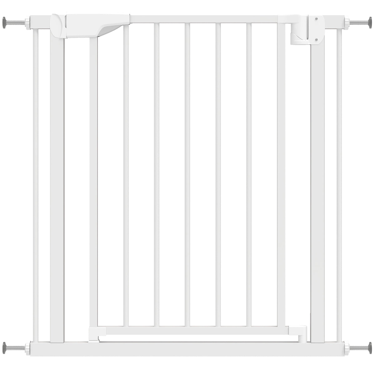 30"-32" Baby Gate, 30"H Pet Gate with Auto-Close, Two-Way Open, Pressure Mounted for Stair, Doorways and Hallways, White