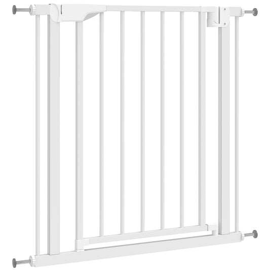 30"-32" Baby Gate, 30"H Pet Gate with Auto-Close, Two-Way Open, Pressure Mounted for Stair, Doorways and Hallways, White