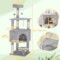 Load image into Gallery viewer, 54 Inch Cat Tree, Cat Tower for Indoor Kittens with Large Cozy Condo, Plush Top Perch, Sisal Scratching Posts, Dangling Toy Ball, Light Grey
