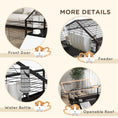 Load image into Gallery viewer, PawHut Small Animal Cage with Foldable Run Area, Rolling Bunny Cage, Guinea Pig Cage, Hedgehog Cage with Water Bottle, Water Bowl, and Ramps, 46.5"
