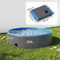 Load image into Gallery viewer, Foldable Dog Pool for Puppies and Ducks, Thickened PVC Dog Paddling Pool Bath Tub Hard Board, Anti-Slip Bottom and Hose Adapter for Easy Drainage, 120 x 30cm, Dark Grey and Blue
