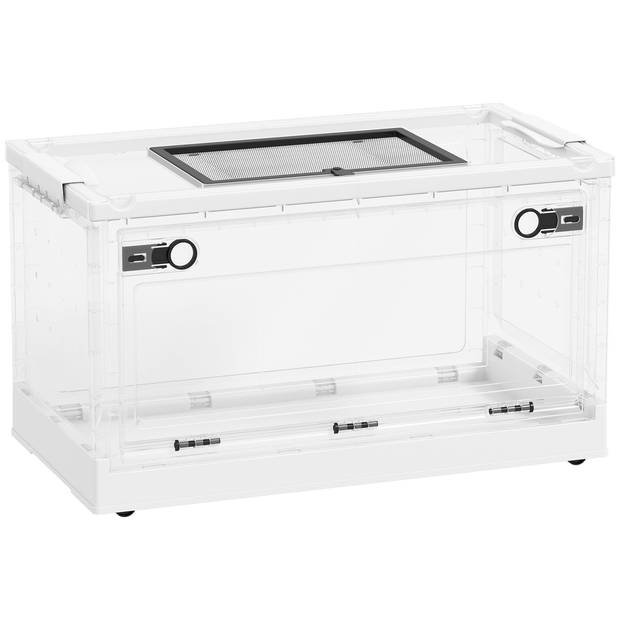 Hamster Cage, Stackable Small Animal Cage with Front Door, Ventilated Gebril Habitat for Dwarf Hamsters, Gerbils, Mice, 22" x 13" x 12", White