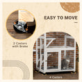 Load image into Gallery viewer, PawHut 74" Wooden Catio Outdoor Cat House Weatherproof & Wheeled, Outside Cat Enclosure with High Weight Capacity, Kitten Cage Condo, Dark Gray

