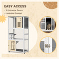 Load image into Gallery viewer, PawHut 74" Wooden Catio Outdoor Cat House Weatherproof & Wheeled, Outside Cat Enclosure with High Weight Capacity, Kitten Cage Condo, Dark Gray
