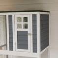 Load image into Gallery viewer, 74"H Wooden Catio Cat Enclosure, Indoor Outdoor Kitten House with Weatherproof Asphalt Roof & Brake Wheels, Luxury Kitten Condo Cage for Multiple Cats, White
