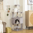 Load image into Gallery viewer, 54 Inch Cat Tree, Cat Tower for Indoor Kittens with Large Cozy Condo, Plush Top Perch, Sisal Scratching Posts, Dangling Toy Ball, Light Grey
