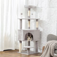 Load image into Gallery viewer, 54 Inch Cat Tree, Cat Tower for Indoor Kittens with Large Cozy Condo, Plush Top Perch, Sisal Scratching Posts, Dangling Toy Ball, Light Grey
