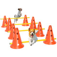Load image into Gallery viewer, Dog Agility Equipment Set, Portable Pet Jump Training Kit for Eight Cones, Eight Poles with Carry Bag, Four-Piece Adjustable Height Jumping Obstacles, Orange
