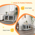 Load image into Gallery viewer, Dog Crate Furniture, Indoor Dog Kennel Side End Table with Cushion, Double Doors, for Medium and Large Breeds, 90 x 58 x 65 cm, Grey
