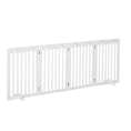 Load image into Gallery viewer, Freestanding Pet Gate 4 Panel Dog Barrier Folding Safety Fence with Support Feet up to 80.25" Long 29.5" Tall for Doorway Stairs Black White
