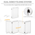 Load image into Gallery viewer, Freestanding Pet Gate 4 Panel Dog Barrier Folding Safety Fence with Support Feet up to 80.25" Long 29.5" Tall for Doorway Stairs Black White
