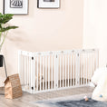 Load image into Gallery viewer, Freestanding Pet Gate 4 Panel Dog Barrier Folding Safety Fence with Support Feet up to 80.25" Long 29.5" Tall for Doorway Stairs Black White
