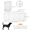 Load image into Gallery viewer, Freestanding Pet Gate 4 Panel Dog Barrier Folding Safety Fence with Support Feet up to 80.25" Long 29.5" Tall for Doorway Stairs Black White
