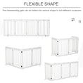 Load image into Gallery viewer, Freestanding Pet Gate 4 Panel Dog Barrier Folding Safety Fence with Support Feet up to 204cm Long 75cm Tall for Doorway Stairs, White
