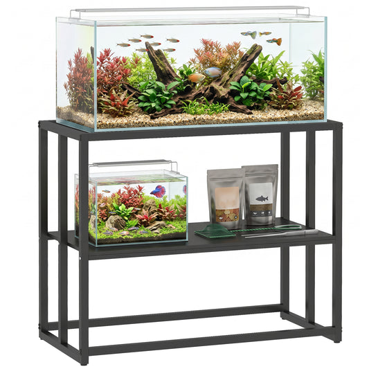 40 Gallon Fish Tank Stand, Heavy Duty Aquarium Stand with Storage Shelf, Adjustable Feet, for Home Office, 36.6" L x 18.5" W x 29.9" H, Black