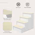 Load image into Gallery viewer, Pet Stairs Dog Steps for High Bed, 4 Levels Dog Stairs for Car, Wooden Cat Ladder with Non-Slip Carpet, 15.7" L x 23.2" W x 21.3" H, White
