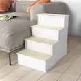 Load image into Gallery viewer, Pet Stairs Dog Steps for High Bed, 4 Levels Dog Stairs for Car, Wooden Cat Ladder with Non-Slip Carpet, 15.7" L x 23.2" W x 21.3" H, White

