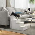 Load image into Gallery viewer, Pet Stairs Dog Steps for High Bed, 4 Levels Dog Stairs for Car, Wooden Cat Ladder with Non-Slip Carpet, 15.7" L x 23.2" W x 21.3" H, White
