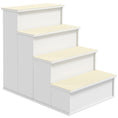 Load image into Gallery viewer, Pet Stairs Dog Steps for High Bed, 4 Levels Dog Stairs for Car, Wooden Cat Ladder with Non-Slip Carpet, 15.7" L x 23.2" W x 21.3" H, White
