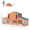 Load image into Gallery viewer, 88.5" x 27.5" x 39.25" Deluxe Wooden Rabbit Hutch Backyard Bunny Cage Small Animal Living House with Outdoor Run, Orange
