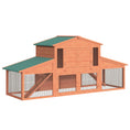 Load image into Gallery viewer, 88.5" x 27.5" x 39.25" Deluxe Wooden Rabbit Hutch Backyard Bunny Cage Small Animal Living House with Outdoor Run, Orange
