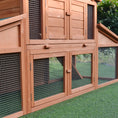 Load image into Gallery viewer, 88.5" x 27.5" x 39.25" Deluxe Wooden Rabbit Hutch Backyard Bunny Cage Small Animal Living House with Outdoor Run, Orange
