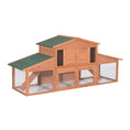 Load image into Gallery viewer, 88.5" x 27.5" x 39.25" Deluxe Wooden Rabbit Hutch Backyard Bunny Cage Small Animal Living House with Outdoor Run, Orange

