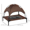 Load image into Gallery viewer, Elevated Dog Bed with Canopy, Portable Raised Dog Cot for M Sized Dogs, Indoor & Outdoor, 30" x 24" x 29", Coffee
