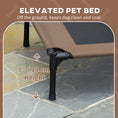 Load image into Gallery viewer, Elevated Dog Bed with Canopy, Portable Raised Dog Cot for M Sized Dogs, Indoor & Outdoor, 30" x 24" x 29", Coffee

