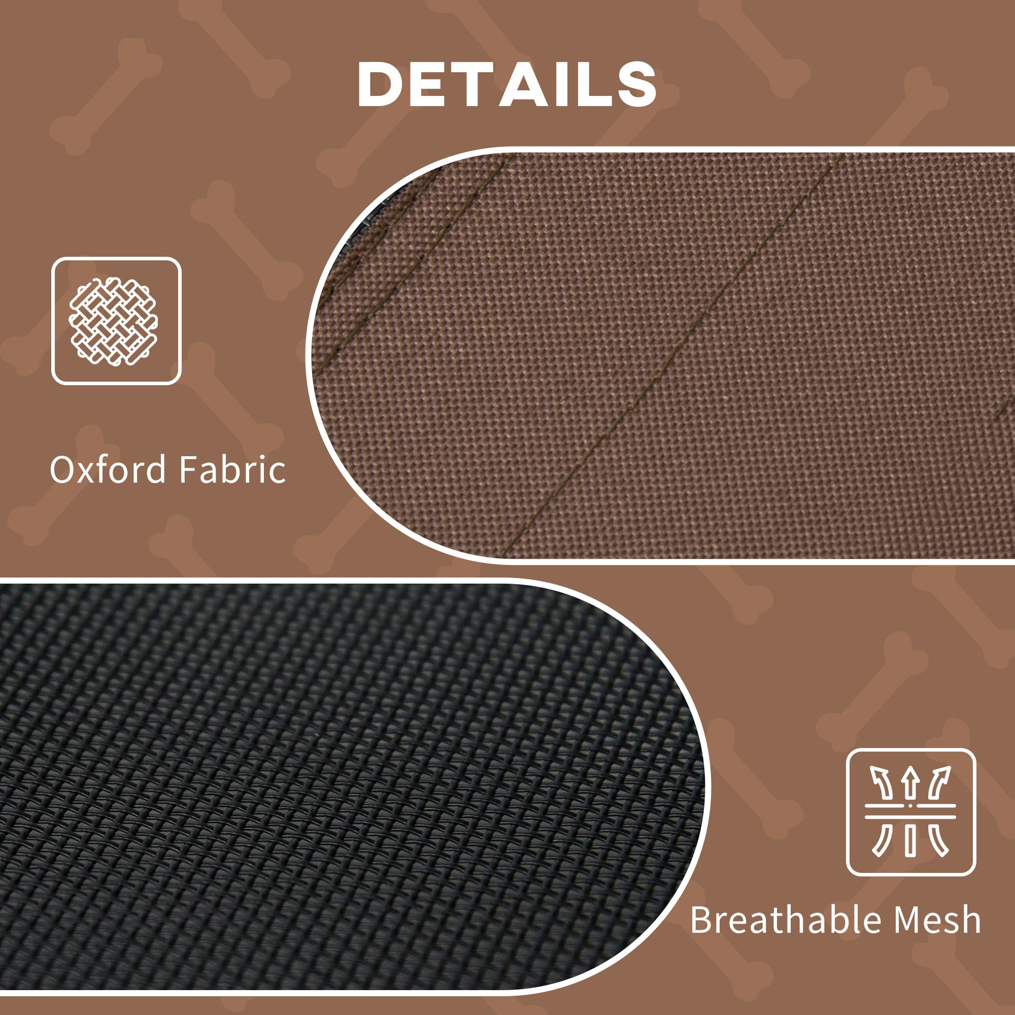 Elevated Dog Bed with Canopy, Portable Raised Dog Cot for M Sized Dogs, Indoor & Outdoor, 30" x 24" x 29", Coffee