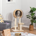 Charger l'image dans la visionneuse de la galerie, Modern Cat Tree, Multi-Level Cat Tower with Sisal Scratching Post Condo and Hanging Rope 39" H, Beige
