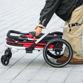 Load image into Gallery viewer, Aosom 2 in 1 Bike Trailer, Foldable Dog Bike Stroller with Aluminum Frame, Quick Release Wheels, Safety Leash, Anti-Slip Mat, Hitch Coupler, Reflectors, Flag for Medium Dogs, Red
