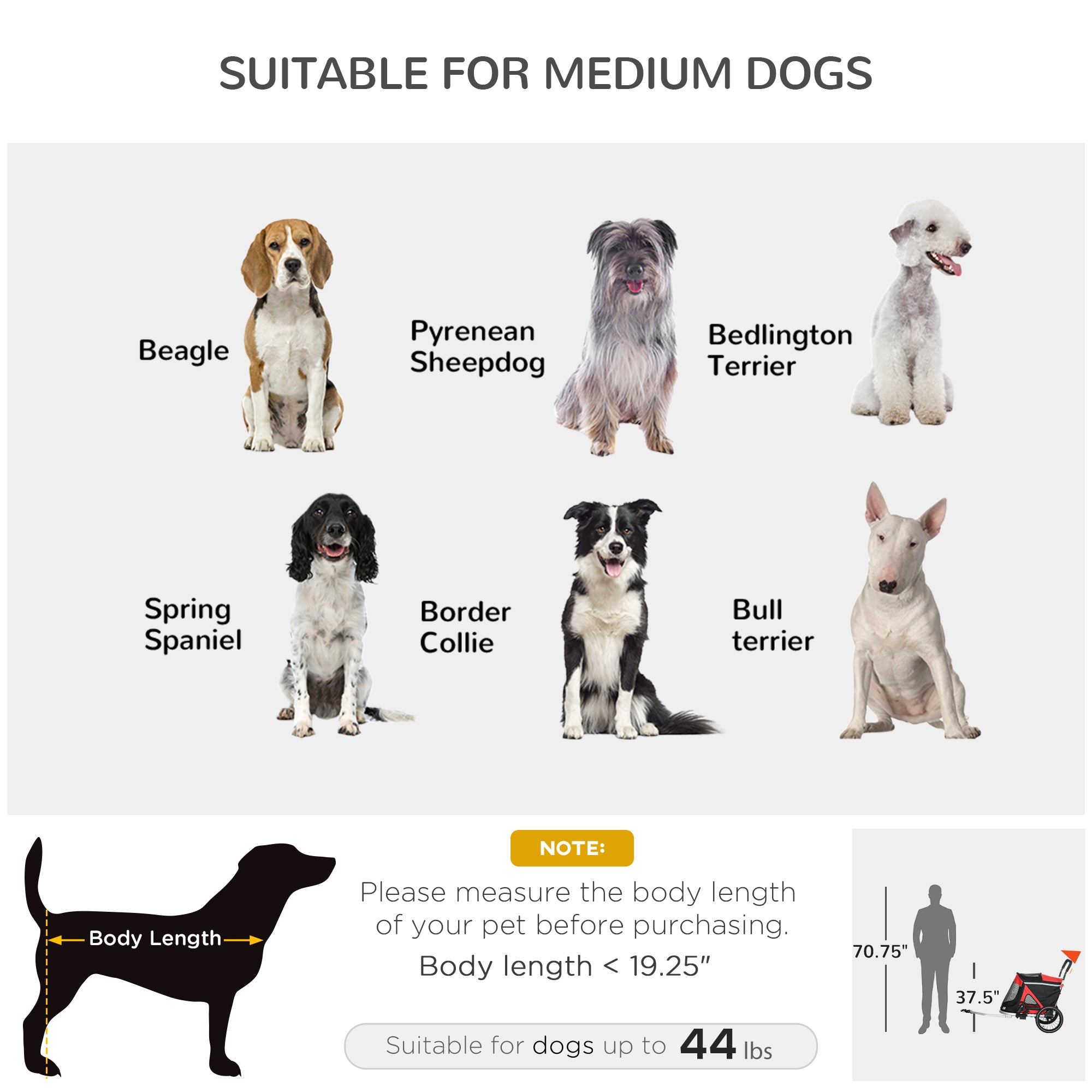 Aosom 2 in 1 Bike Trailer, Foldable Dog Bike Stroller with Aluminum Frame, Quick Release Wheels, Safety Leash, Anti-Slip Mat, Hitch Coupler, Reflectors, Flag for Medium Dogs, Red