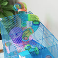 Load image into Gallery viewer, 5 Tier Hamster Cage, Gerbil Cage with Tube Exercise Wheels, Tunnel, Water Bottle, Dishes, Blue, 58H x 46L x 30Wcm
