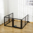 Load image into Gallery viewer, Wooden Pet Gate, Dog Safety Barrier, Freestanding Foldable Fence, w/ 6 Panels, 2 Support Feet, for House Doorway Stairs, Small & Medium Dogs, Black
