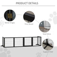 Load image into Gallery viewer, Wooden Pet Gate, Dog Safety Barrier, Freestanding Foldable Fence, w/ 6 Panels, 2 Support Feet, for House Doorway Stairs, Small & Medium Dogs, Black
