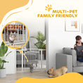 Load image into Gallery viewer, Dog Gate, Walk Through Pet Gate with Small Pet Door, Auto Close, for Doorways, House, Stair, 2 Extension Kits, Pressure Mount Kit, 30"-41" W x 30" H
