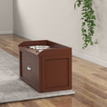 Load image into Gallery viewer, Elevated Dog Bowls for Large Dogs, Raised Pet Feeding Station with 2 Stainless Steel Bowls, Hidden Storage Drawer, Wood Stand for Cats, Brown

