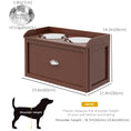 Load image into Gallery viewer, Elevated Dog Bowls for Large Dogs, Raised Pet Feeding Station with 2 Stainless Steel Bowls, Hidden Storage Drawer, Wood Stand for Cats, Brown
