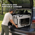 Charger l'image dans la visionneuse de la galerie, Pet Carrier Bag, Soft-Sided Dog Carrier for Extra Large Dogs, Portable Pet Travel Bag with Security Buckle Strap, Mesh Windows, Washable Cushion and Bowl, Light Grey
