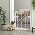 Load image into Gallery viewer, Pressure Fit Safety Gate for Doorways and Staircases, Dog Gate with Auto Closing Door, Pet Barrier for Hallways with Double Locking, Openings 74-80cm - White

