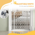 Load image into Gallery viewer, Pressure Fit Safety Gate for Doorways and Staircases, Dog Gate with Auto Closing Door, Pet Barrier for Hallways with Double Locking, Openings 74-80cm - White
