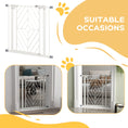 Load image into Gallery viewer, Pressure Fit Safety Gate for Doorways and Staircases, Dog Gate with Auto Closing Door, Pet Barrier for Hallways with Double Locking, Openings 74-80cm - White
