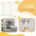 Load image into Gallery viewer, Dog Gate Stair Gate Pressure Fit Pets Barrier Auto Close for Doorway Hallway, 74-94cm Wide Adjustable, White
