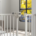 Load image into Gallery viewer, Dog Gate Stair Gate Pressure Fit Pets Barrier Auto Close for Doorway Hallway, 74-94cm Wide Adjustable, White
