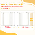 Load image into Gallery viewer, Dog Gate Stair Gate Pressure Fit Pets Barrier Auto Close for Doorway Hallway, 74-94cm Wide Adjustable, White
